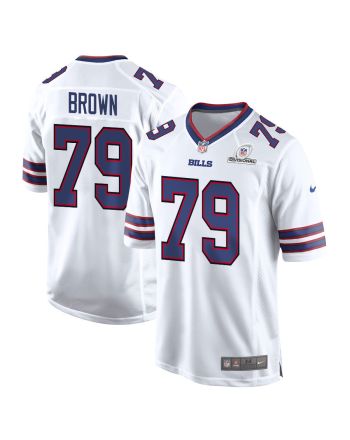 Spencer Brown 79 Buffalo Bills 2024 Divisional Patch Game Men Jersey - White