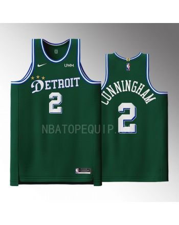 Detroit Pistons 2 Cade Cunningham Green Men Jersey 2022-23 City Edition