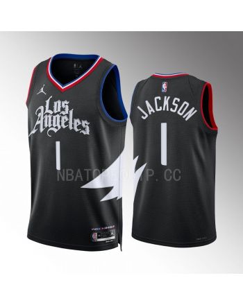 Reggie Jackson 1 Los Angeles Clippers Black Statement Edition 2022-23 Jersey Swingman