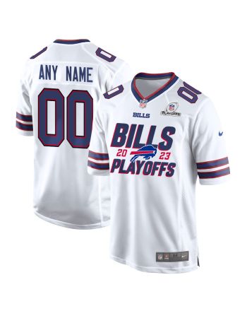 Buffalo Bills 2023 Playoffs Iconic Game Men Custom Jersey - White