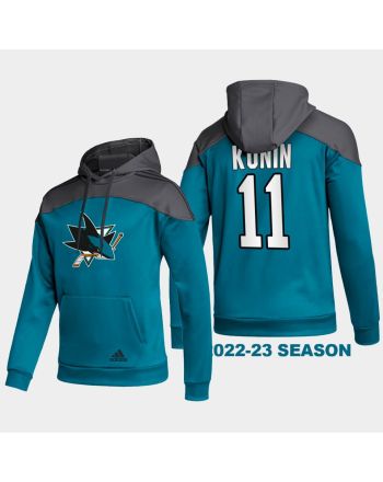 San Jose Sharks 11 Luke Kunin 2022-23 Stylish Black Hoodie Pullover