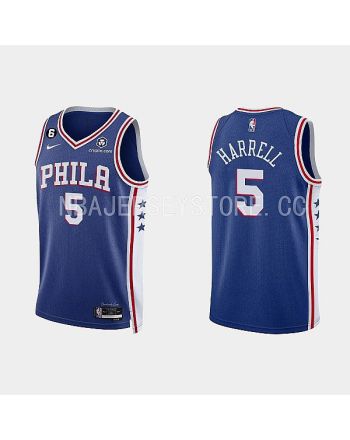 Philadelphia 76ers 5 Montrezl Harrell 2022-23 Icon Edition Royal Men Jersey