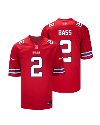 Tyler Bass 2 Buffalo Bills Men Alternate Game Jersey - Red