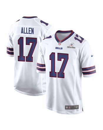 Josh Allen 17 Buffalo Bills 2024 Divisional Patch Game Men Jersey - White