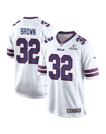 Kyron Brown 32 Buffalo Bills 2023 Playoffs Patch Game Men Jersey - White