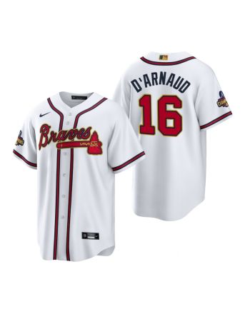 Travis d'Arnaud 16 Atlanta Braves White 2022-23 Gold Program Jersey