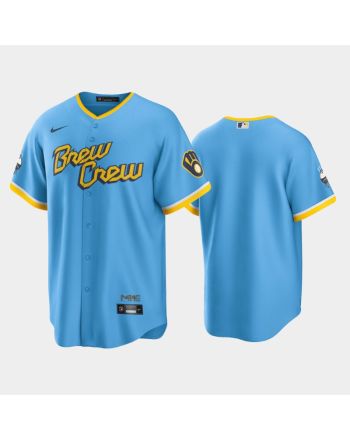 Men's Milwaukee Brewers 2022-23 City Connect Powder Blue Jersey