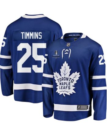 Conor Timmins 25 Toronto Maple Leafs Stanley Cup 2023 Playoffs Patch Home Breakaway Men Jersey - Blue