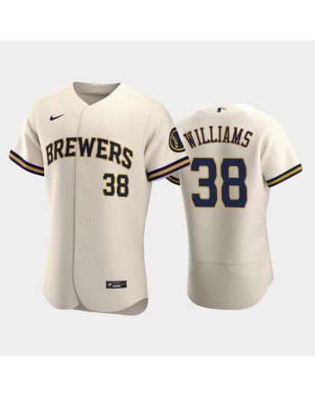 Milwaukee Brewers 38 Devin Williams Home Team Cream Jersey Jersey