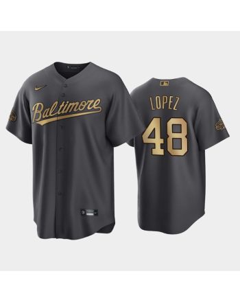 Baltimore Orioles Jorge Lopez 48 2022-23 All-Star Game AL Charcoal Jersey