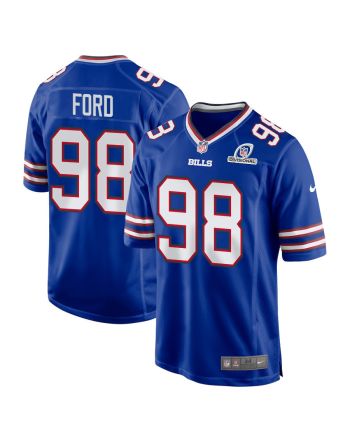 Poona Ford 98 Buffalo Bills 2024 Divisional Patch Game Men Jersey - Royal