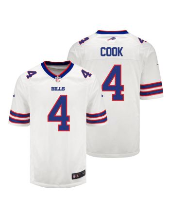 James Cook 4 Buffalo Bills Men Away Game Jersey - White