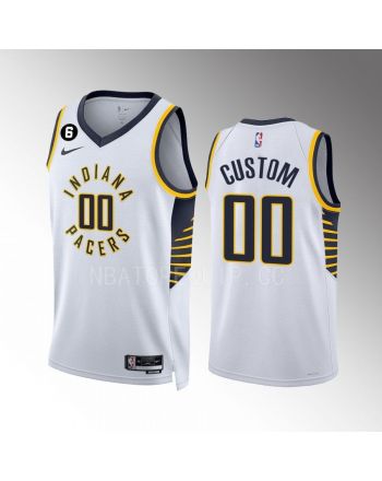 Custom Indiana Pacers White Association Edition 2022-23 Men Jersey Swingman