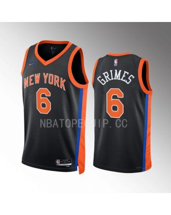 Quentin Grimes 6 2022-23 New York Knicks Black City Edition Jersey Swingman