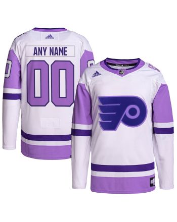 Philadelphia Flyers Hockey Fights Cancer Primegreen Custom Men Jersey - White/Purple