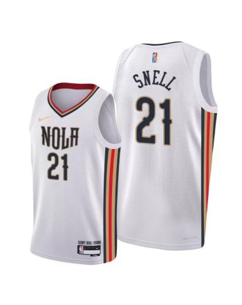 New Orleans Pelicans 21 Tony Snell 2022 Association Edition Jersey White - Men Jersey