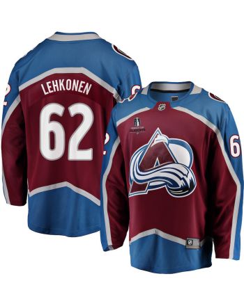 Artturi Lehkonen 62 Colorado Avalanche Stanley Cup 2023 Playoffs Patch Home Breakaway Men Jersey - Burgundy