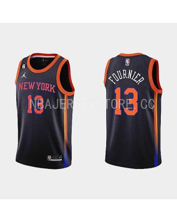 New York Knicks 13 Evan Fournier 2022-23 Statement Edition Black Men Jersey