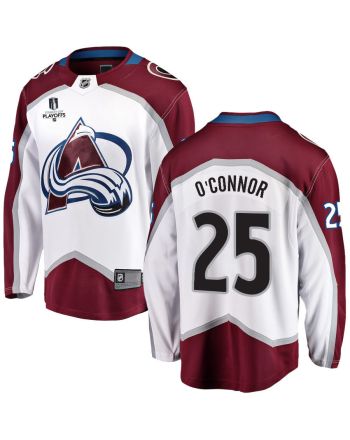 Logan O'Connor 25 Colorado Avalanche Stanley Cup 2023 Playoffs Patch Away Breakaway Men Jersey - White