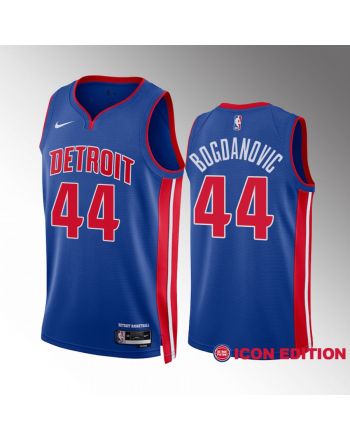 Detroit Pistons Bojan Bogdanovic 44 Blue Icon Edition Jersey 2022-23 Swingman