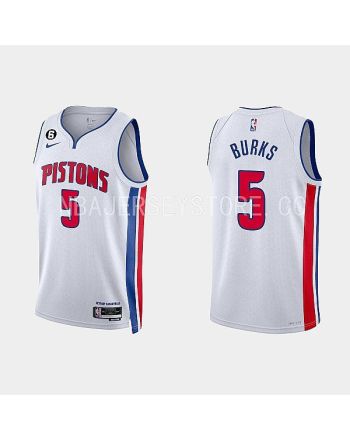 Detroit Pistons Alec Burks 5 2022-23 Association Edition White Men Jersey Swingman