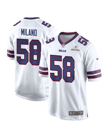 Matt Milano 58 Buffalo Bills 2024 Divisional Patch Game Men Jersey - White