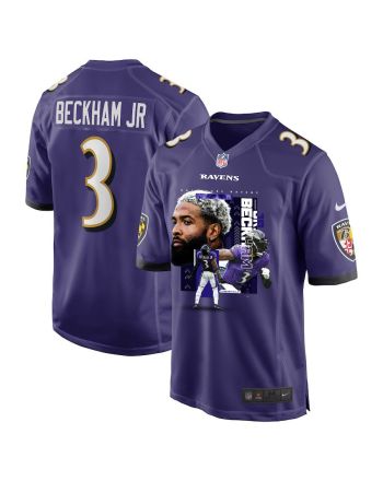 Odell Beckham Jr. 3 Baltimore Ravens OBJ Game Men Jersey - Purple