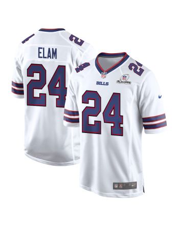 Kaiir Elam 24 Buffalo Bills 2023 Playoffs Patch Game Men Jersey - White