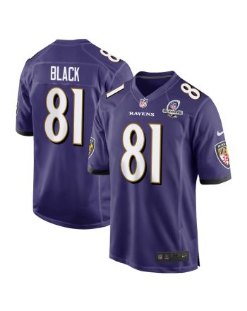 Tarik Black 81 Baltimore Ravens 2023 Playoffs Patch Game Men Jersey - Purple