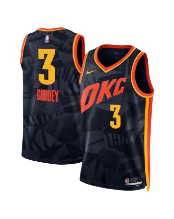 Josh Giddey 3 Oklahoma City Thunder 2023/24 City Edition Swingman Jersey - Navy