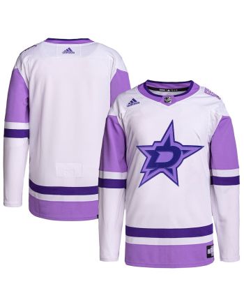 Dallas Stars Hockey Fights Cancer Primegreen Men Jersey - White/Purple