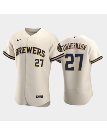 Milwaukee Brewers 27 Jordan Zimmermann Home Team Cream Jersey Jersey