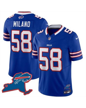 Matt Milano 58 Buffalo Bills New York Patch Game Men Jersey - Royal