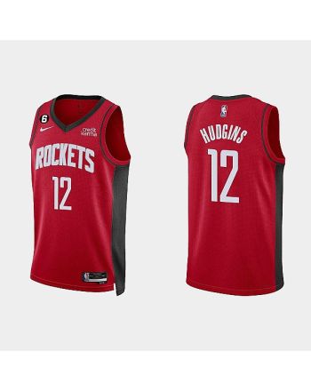 Houston Rockets 12 Trevor Hudgins 2022-23 Icon Edition Red Men Jersey