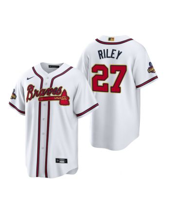 Austin Riley 27 Atlanta Braves White 2022-23 Gold Program Jersey