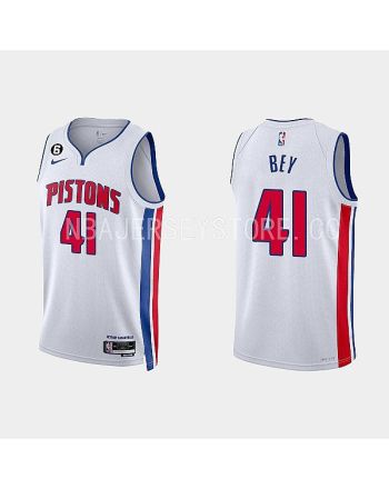 Detroit Pistons Saddiq Bey 41 2022-23 Association Edition White Men Jersey Swingman