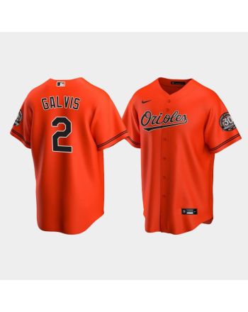 Men's Baltimore Orioles Freddy Galvis 2 Alternate Team Orange Jersey MLB Jersey