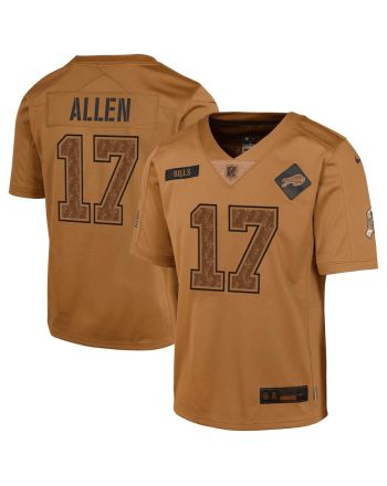 Josh Allen 17 Buffalo Bills 2023 Salute To Service Limited YOUTH Jersey - Brown