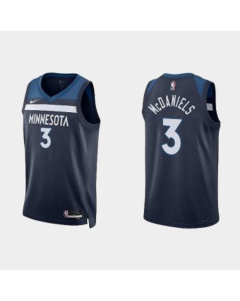 Minnesota Timberwolves 3 Jaden McDaniels 2022-23 Icon Edition Navy Men Jersey