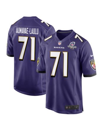 Malaesala Aumavae-Laulu 71 Baltimore Ravens 2023 Playoffs Patch Game Men Jersey - Purple