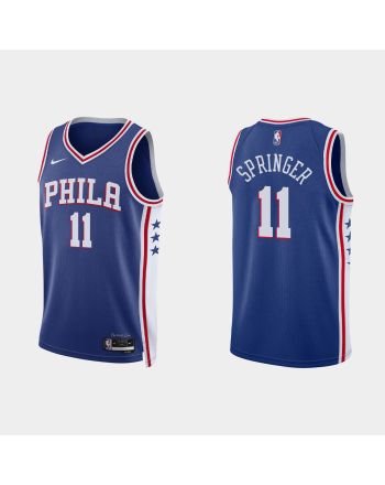 Philadelphia 76ers 11 Jaden Springer 2022-23 Icon Edition Royal Men Jersey