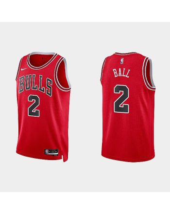 Chicago Bulls 2 Lonzo Ball 2022-23 Icon Edition Red Men Jersey