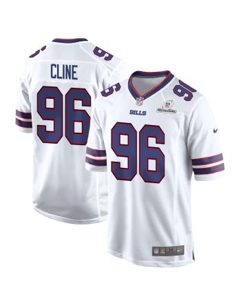 Kameron Cline 96 Buffalo Bills 2024 Divisional Patch Game Men Jersey - White