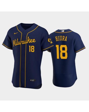 Milwaukee Brewers 18 Keston Hiura Alternate Team Navy Jersey Jersey