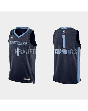 Memphis Grizzlies 1 Kennedy Chandler 2022-23 Icon Edition Navy Men Jersey