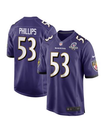 Del'Shawn Phillips 53 Baltimore Ravens 2023 Playoffs Patch Game Men Jersey - Purple