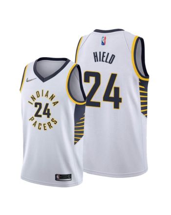 Buddy Hield 24 Indiana Pacers 2022 Association Edition White Jersey Diamond Badge - Men Jersey