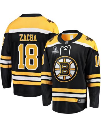 Pavel Zacha 18 Boston Bruins Stanley Cup 2023 Playoffs Patch Home Breakaway Men Jersey - Black