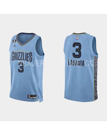 Memphis Grizzlies 3 Jake LaRavia 2022-23 Statement Edition Light Blue Men Jersey