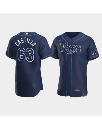 Men's Tampa Bay Rays 63 Diego Castillo Navy Alternate Jersey Jersey